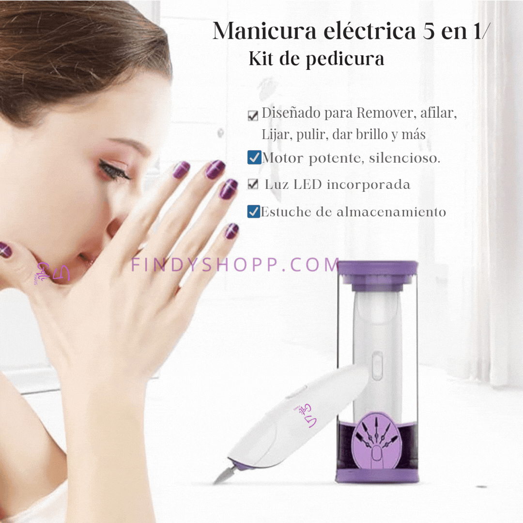 Kit Eléctrico de Manicura y Pedicura 5 en 1 - Glam QTI París®