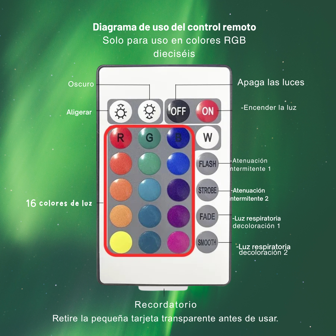 Lámpara de 16 colores Aurora boreal - TeseractoLamp Aurora Boreal®